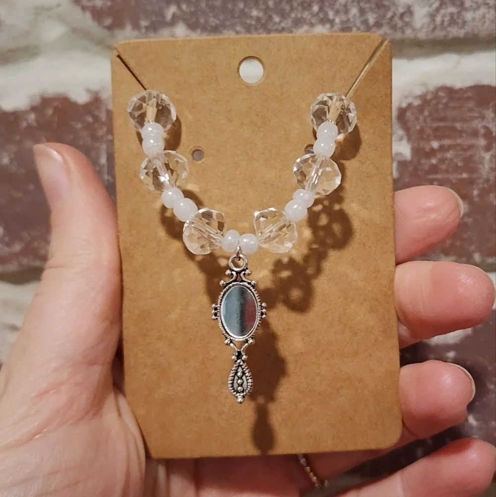 Labubu Mirror Charm Beaded Necklace
